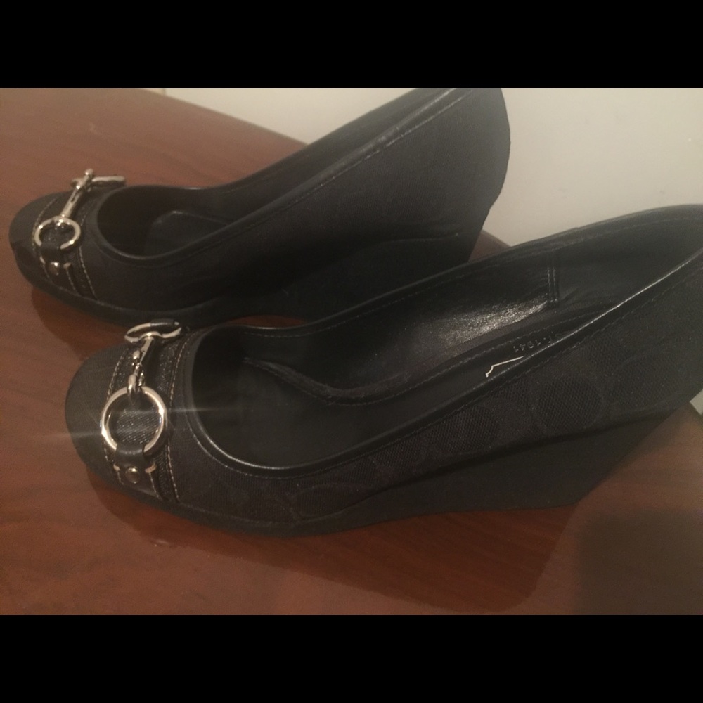 Coach Women’s Issy Wedge Heel 12CM Black S9.5M